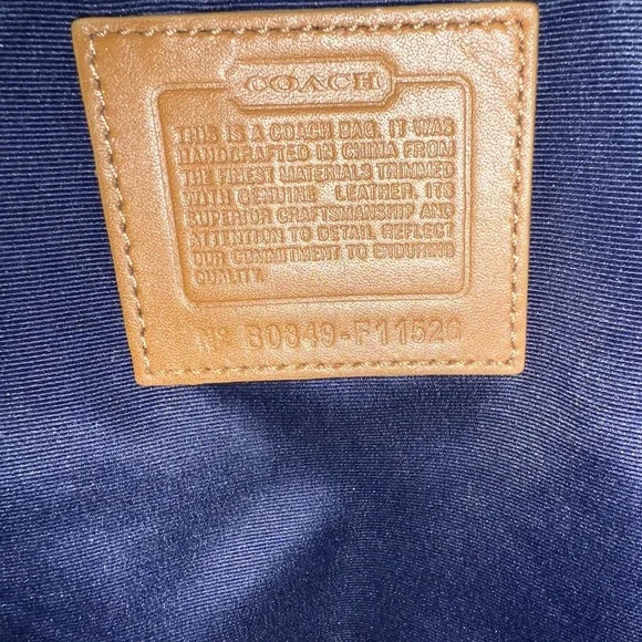 Coach Navy and Brown Bag with Leather Accents - Picture 9 of 10